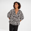 Blouse manches 3/4 ballons col tunisien blanc femme