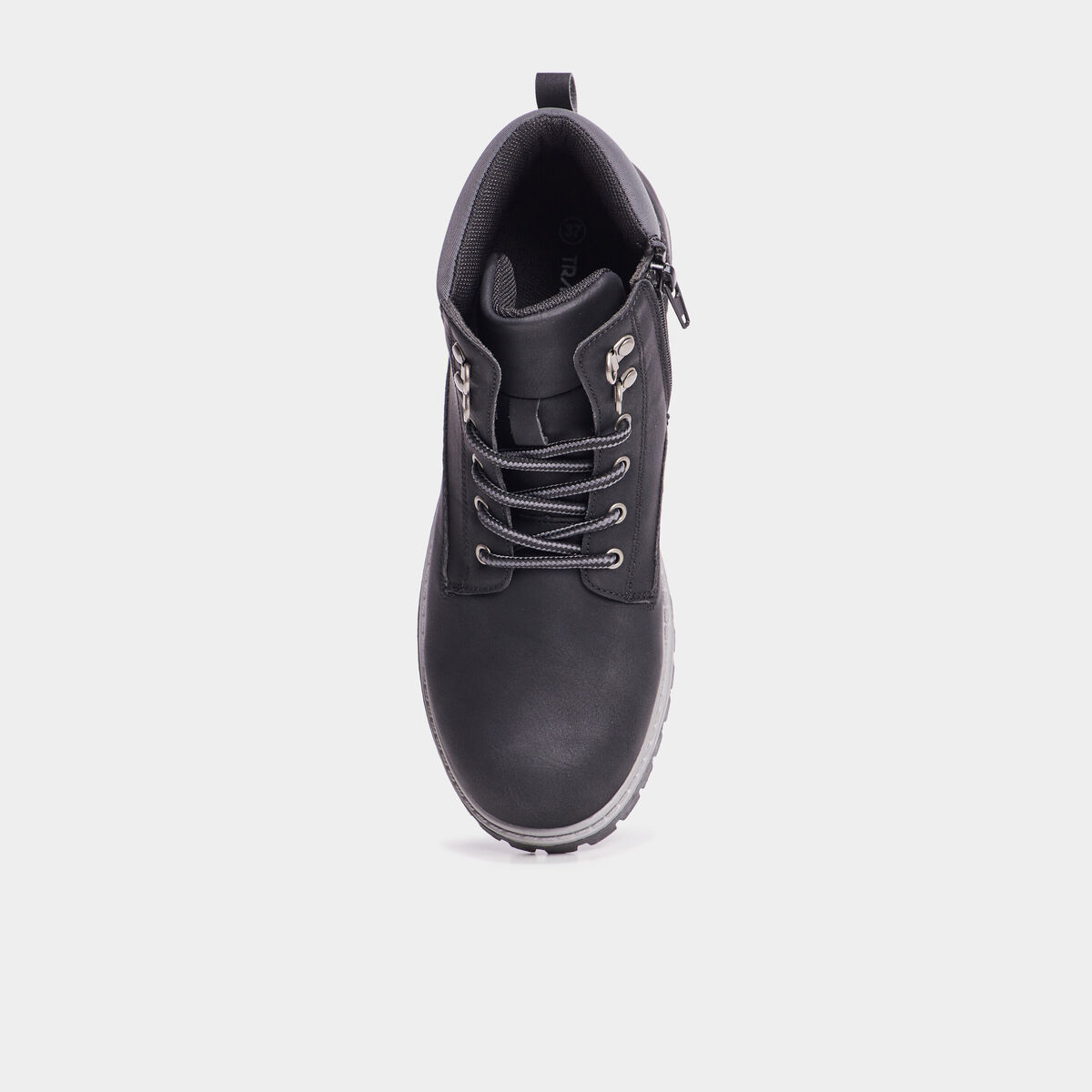 Boots crant&eacute;es zipp&eacute;es Trappeur noir gar&ccedil;on