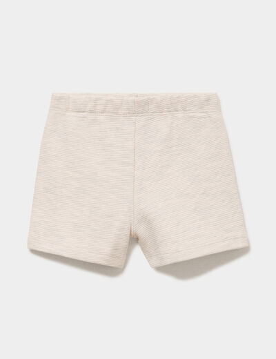 Short molletonn&eacute; coton beige b&eacute;b&eacute; gar&ccedil;on