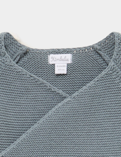 Brassi&egrave;re naissance tricot nou&eacute;e coton vert fonc&eacute; b&eacute;b&eacute;
