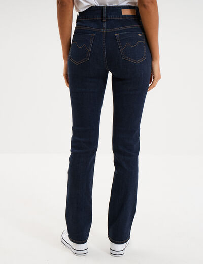 Jean denim droit en coton denim brut femme