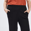 Pantalon sarouel droit noir femme grande taille