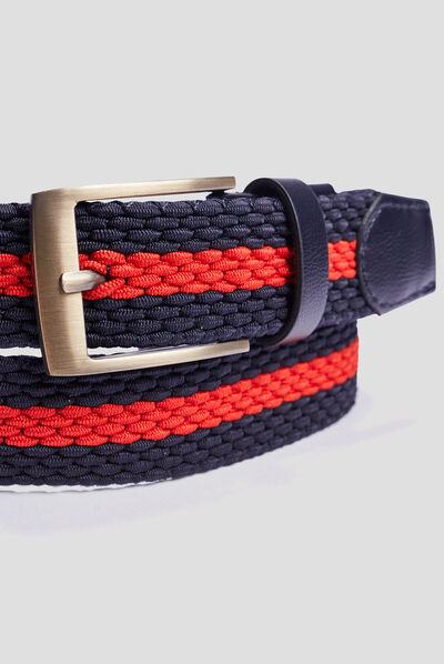 Ceinture tressée multicolore homme