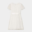 Robe plumetis ceinture satin ivoire fille
