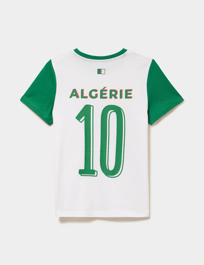 T-shirt maillot de football Alg&eacute;rie blanc mixte