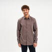 Chemise stretch manches longues gris fonc&eacute; homme