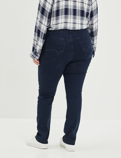 Jeans regular taille haute denim blue black femme grande taille