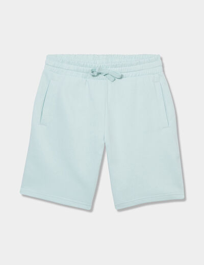 Short jogging molletonné droit vert pastel homme