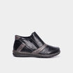 Bottines plates zipp&eacute;es semelles confort noir femme