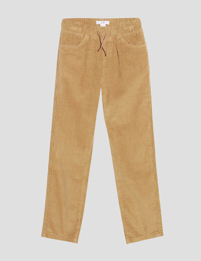 Pantalon droit velours sable garçon
