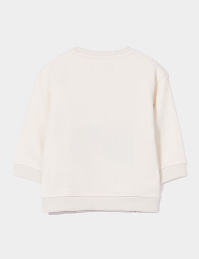 Sweat épaule boutonnée à fentes Creeks blanc bébé garçon