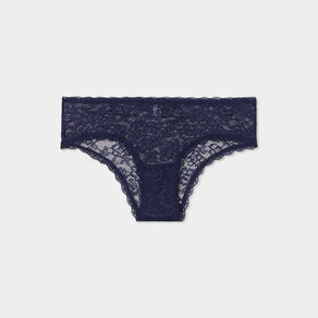 Shorty en dentelle bleu marine femme