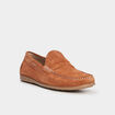 Mocassins en cuir daim marron clair homme