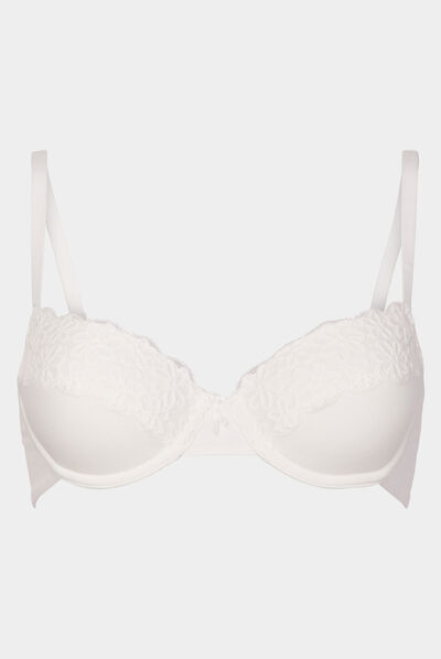 Soutien-gorge corbeille dentelle padded blanc femme