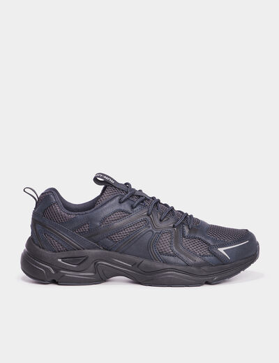 Baskets running à lacets noir homme