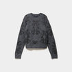 Pull &agrave; sequins et col rond gris fonc&eacute; femme