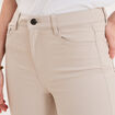 Pantalon slim stretch beige femme