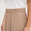 Jupe longue effet satin marron femme