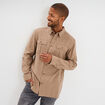 Chemise manches retroussables taupe homme