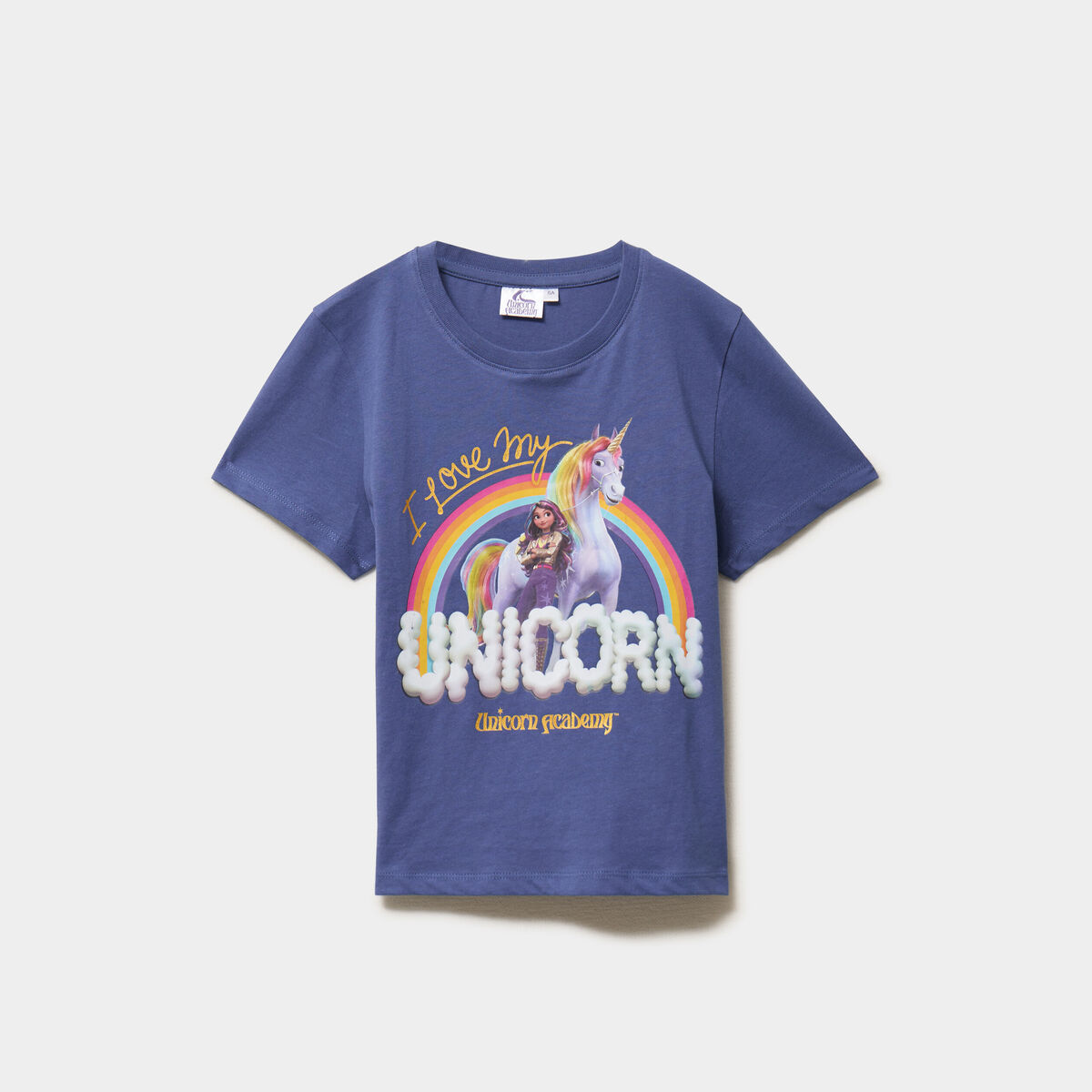 T-shirt coton L'&Eacute;cole des licornes gris fille