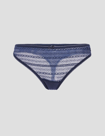 String en dentelle bleu marine femme