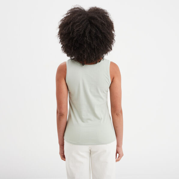 Débardeur bretelles larges coton vert clair femme