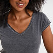 T-shirt manches courtes gris foncé femme
