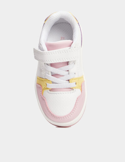 Tennis basses à scratchs multicolore bébé fille