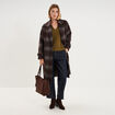 Manteau long oversize boutonn&eacute; marron chocolat femme