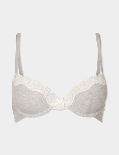 Soutien-gorge corbeille paddé gris femme