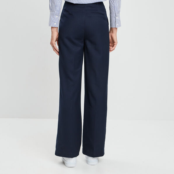 pantalon large taille haute bleu marine femme Pantalon large taille haute bleu marine femme