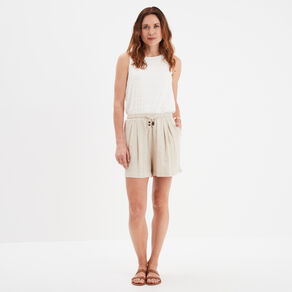 Débardeur dentelle col rond blanc femme