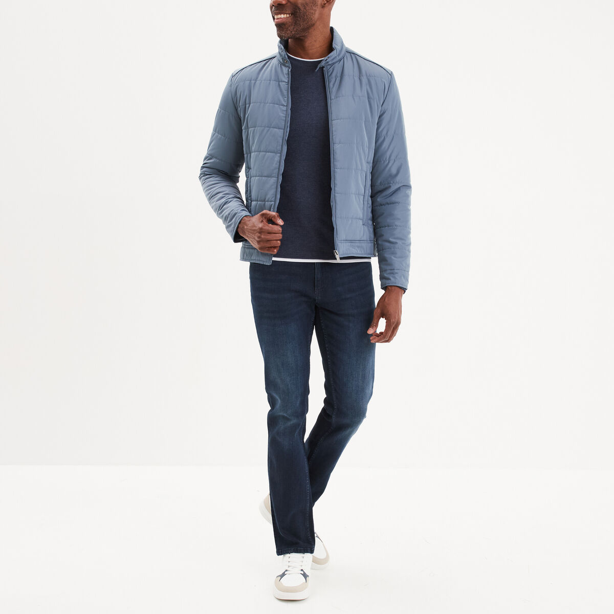T-shirt col rond Creeks bleu marine homme