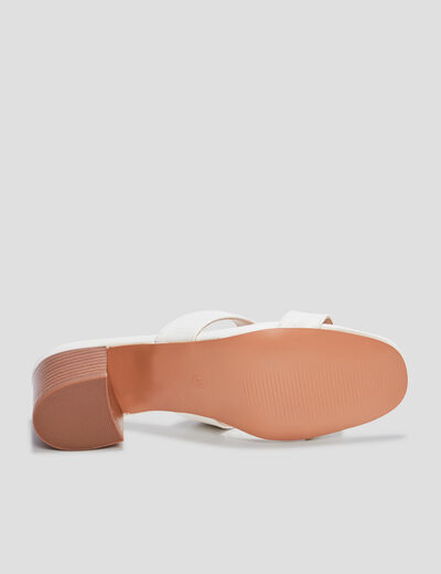 Mules à talons blanc femme