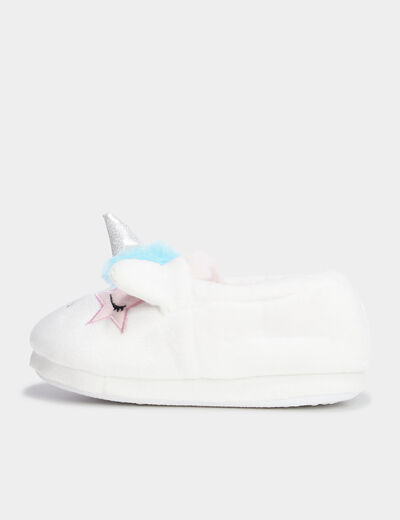 Chaussons effet polaire blanc fille