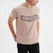 T-shirt manches courtes coton d&eacute;lav&eacute; marron homme