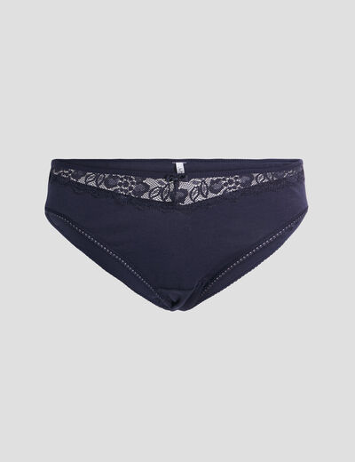 Culotte en coton bleu marine femme