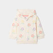 Sweat à capuche zippé Kimbaloo creme bébé fille
