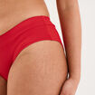 Bas de maillot de bain d&eacute;tails noeuds rouge fonc&eacute; femme
