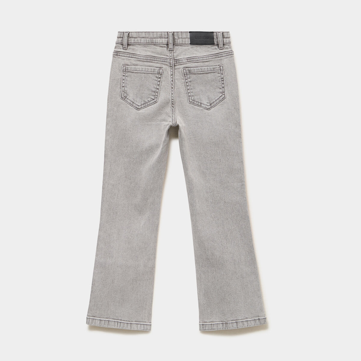 Jean flare 5 poches avec clous denim gris fille