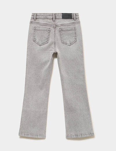 Jean flare 5 poches avec clous denim gris fille