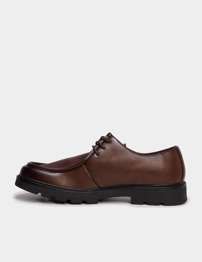 Derbies crant&eacute;es marron homme