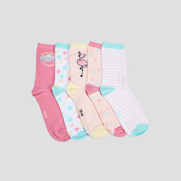 lot 5 paires chaussettes multicolore femme Lot 5 paires chaussettes multicolore femme