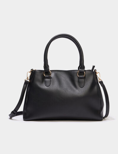 Sac &agrave; main bandouli&egrave;re amovible 3 poches noir femme