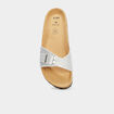 Mules gris argent femme