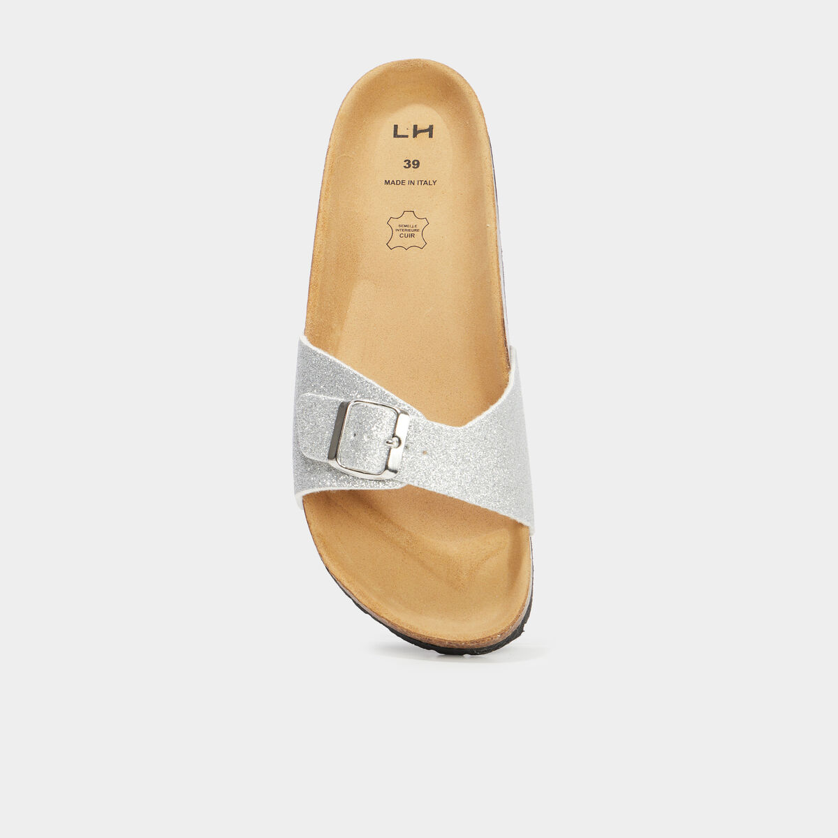 Mules gris argent femme