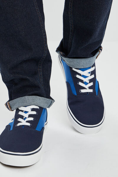 Tennis en toile à lacets Creeks bleu homme