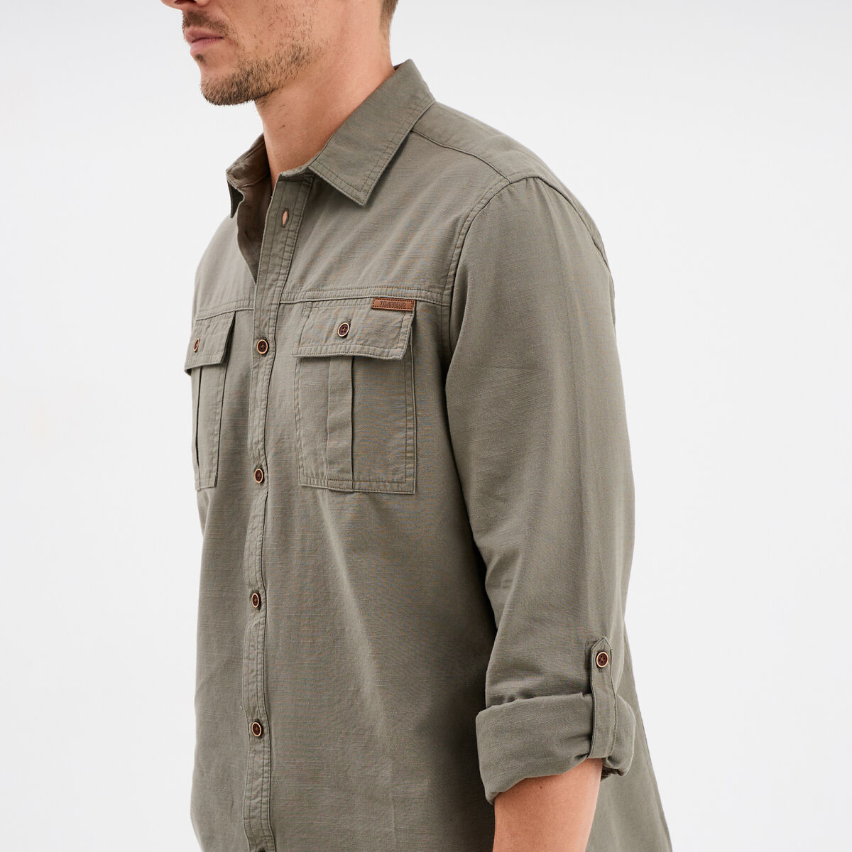 Chemise manches longues Trappeur gris homme