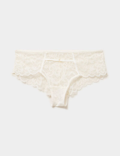 Shorty en dentelle blanc femme