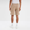 Bermuda cargo molleton taille &eacute;lastiqu&eacute;e taupe homme
